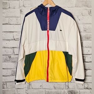 Lacoste Live Colorblock Windbreaker Jacket Hooded Unisex Size Medium